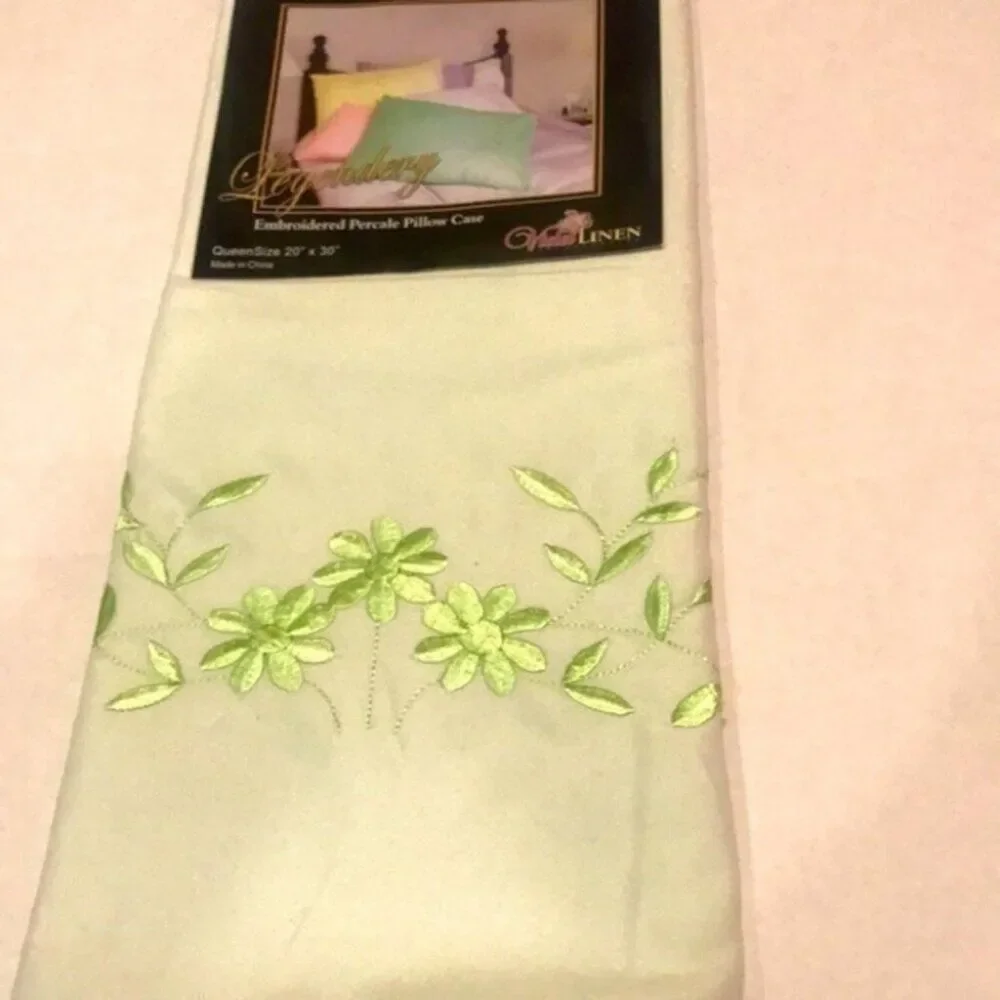 2PC Embroidery Percale Pillow Case
